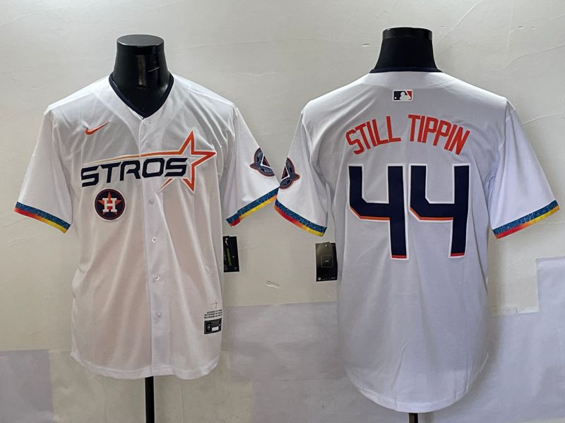 Men Houston Astros #44 Still Tippin White Four generations Joint Name 2025 Nike MLB Jersey style 34->houston astros->MLB Jersey